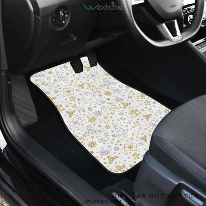 Christmas Tree Christmas Element Silver Gold Pattern Front And Back Car Mats  Best Car Gift 2021