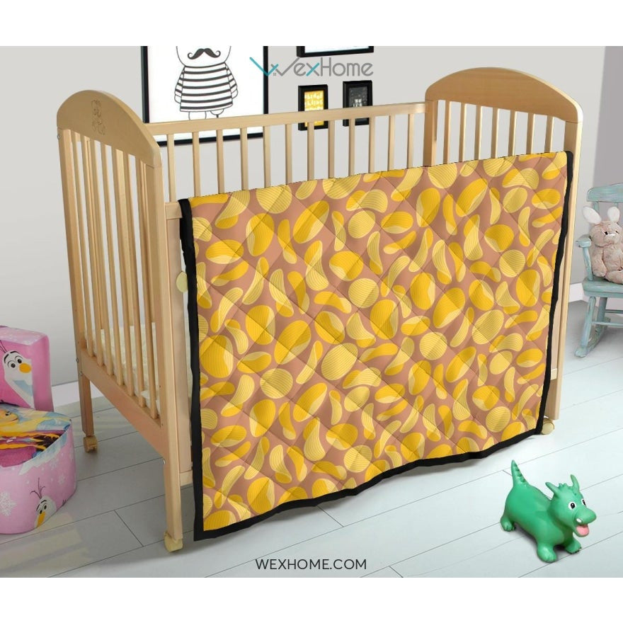 Potato Chips Pattern Print Design 01 Premium Quilt