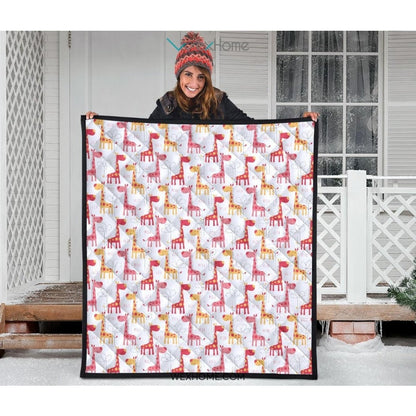 Giraffe Pattern Print Design 03 Premium Quilt