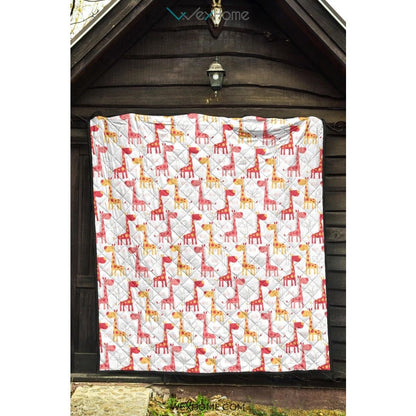 Giraffe Pattern Print Design 03 Premium Quilt