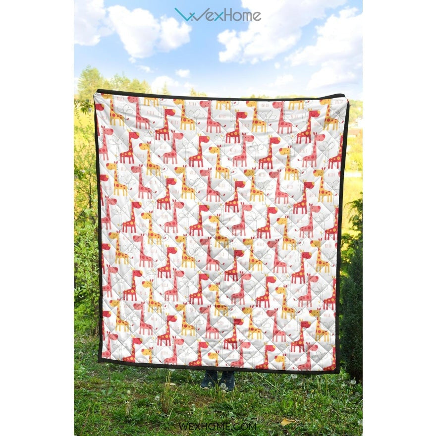 Giraffe Pattern Print Design 03 Premium Quilt