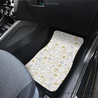 Christmas Tree Christmas Element Silver Gold Pattern Front And Back Car Mats  Best Car Gift 2021