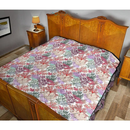 Coral Reef Pattern Print Design 03 Premium Quilt