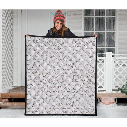 Chemistry Periodic Table Pattern Print Design 04 Premium Quilt