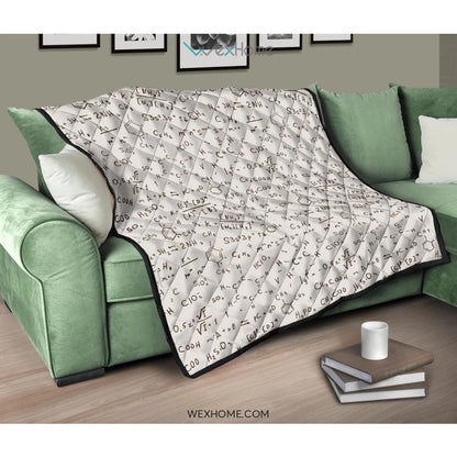 Chemistry Periodic Table Pattern Print Design 04 Premium Quilt