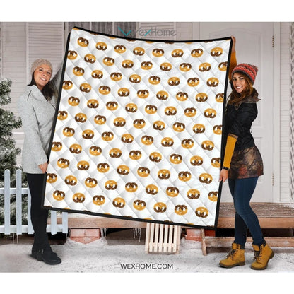 Pretzels Pattern Print Design 02 Premium Quilt