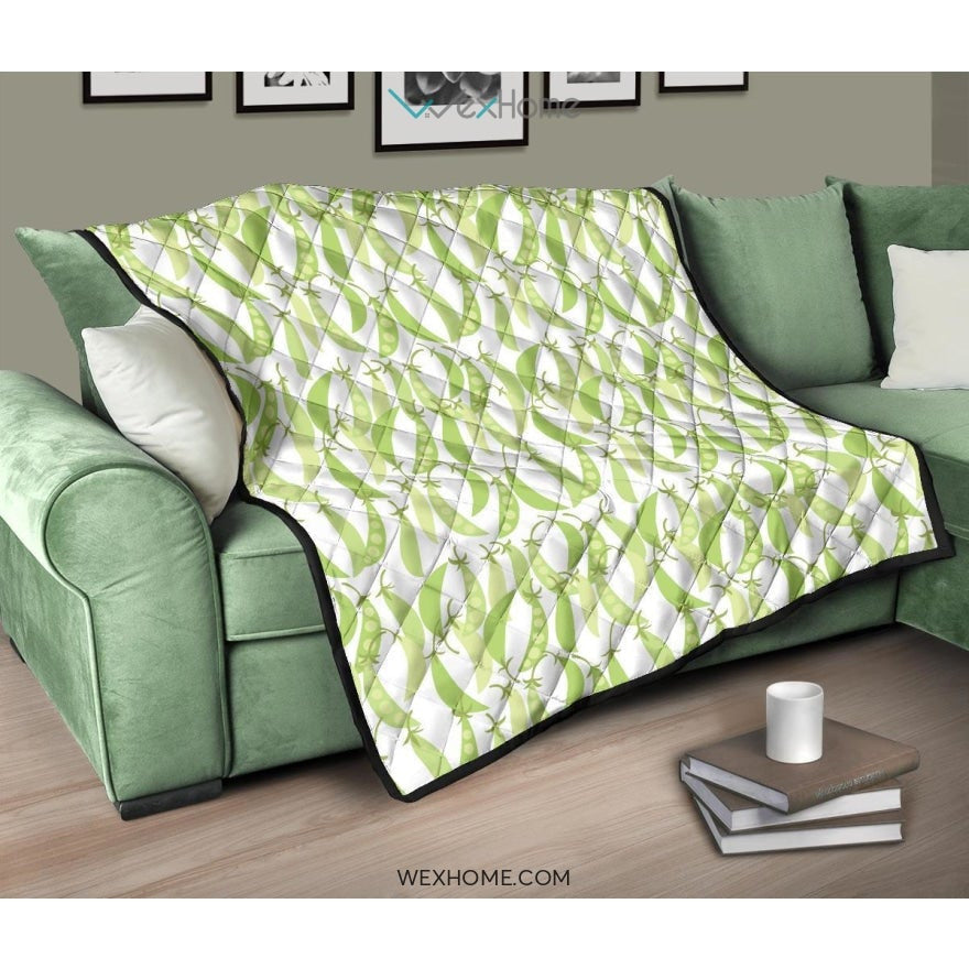 Green Peas Pattern Print Design 03 Premium Quilt