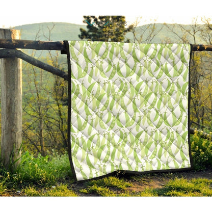 Green Peas Pattern Print Design 03 Premium Quilt