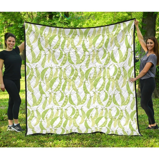 Green Peas Pattern Print Design 03 Premium Quilt
