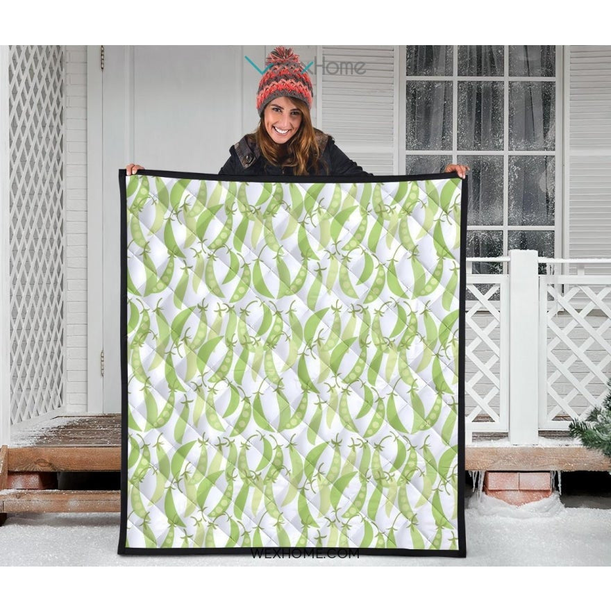 Green Peas Pattern Print Design 03 Premium Quilt