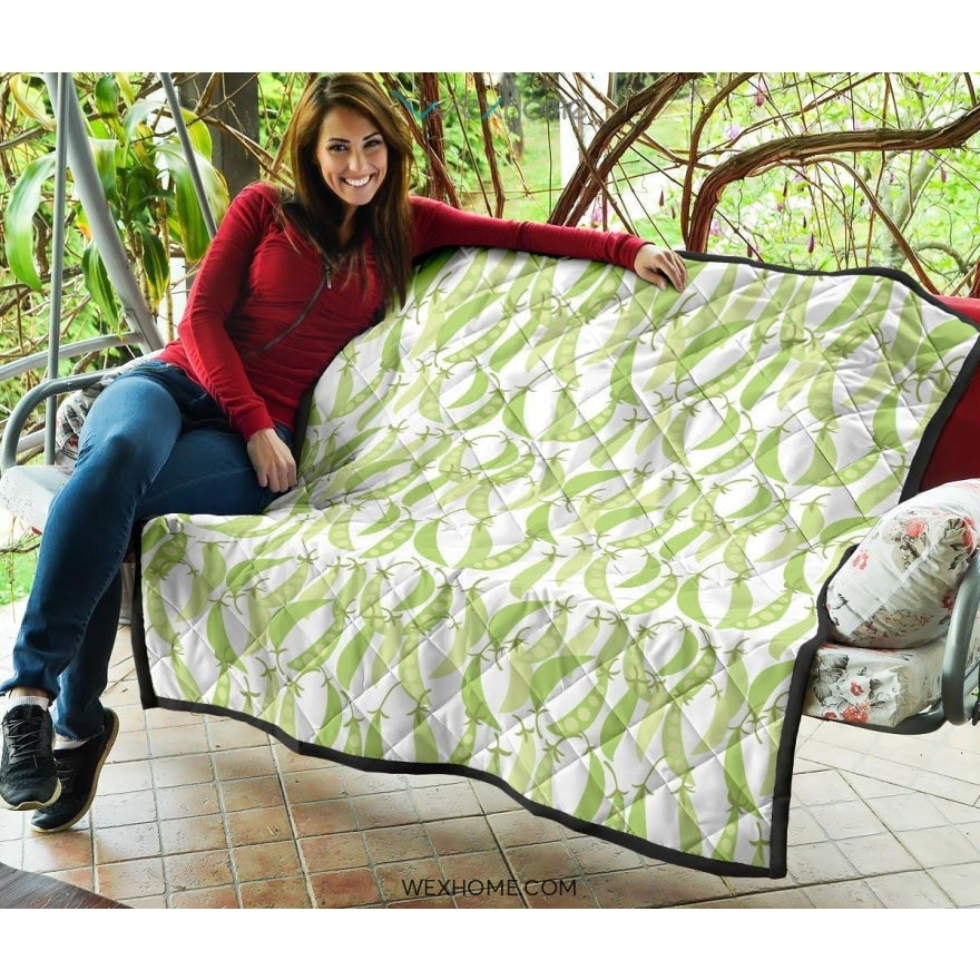 Green Peas Pattern Print Design 03 Premium Quilt