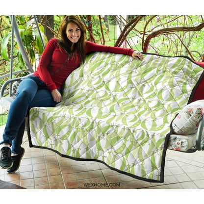 Green Peas Pattern Print Design 03 Premium Quilt