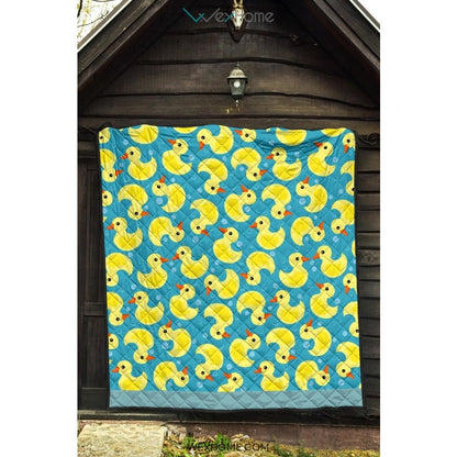 Duck Toy Pattern Print Design 04 Premium Quilt