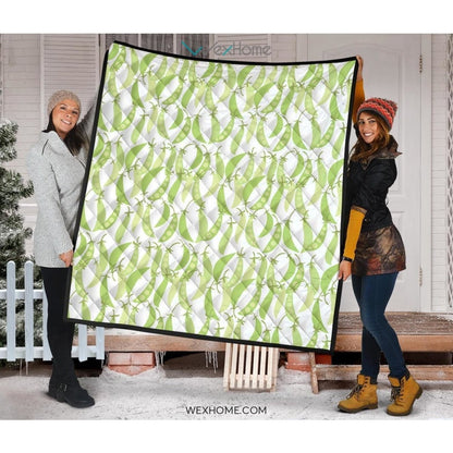 Green Peas Pattern Print Design 03 Premium Quilt