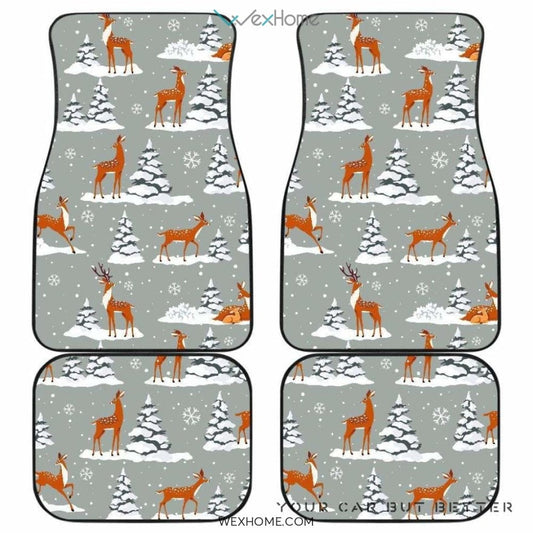Beautiful Deers Winter Christmas Front And Back Car Mats  Best Car Gift 2021