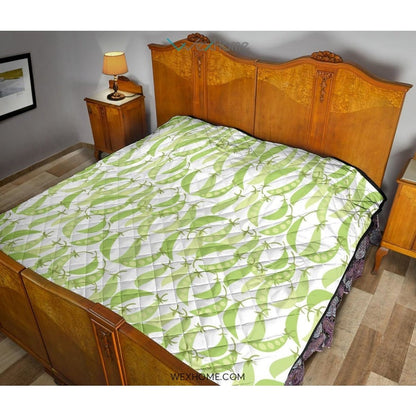 Green Peas Pattern Print Design 03 Premium Quilt
