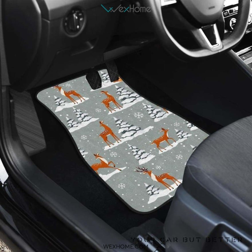 Beautiful Deers Winter Christmas Front And Back Car Mats  Best Car Gift 2021