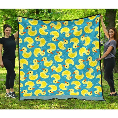 Duck Toy Pattern Print Design 04 Premium Quilt
