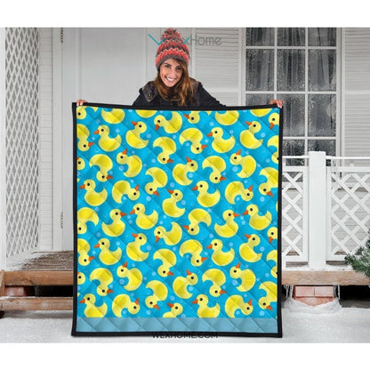 Duck Toy Pattern Print Design 04 Premium Quilt