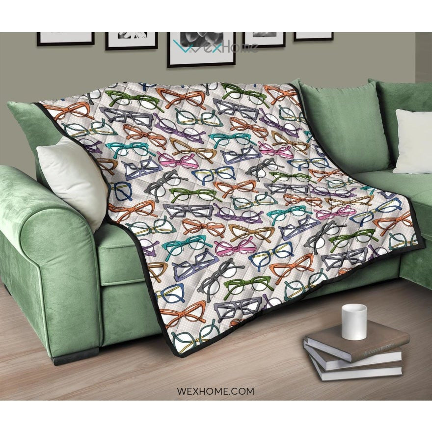 Sun Glasses Pattern Print Design 01 Premium Quilt