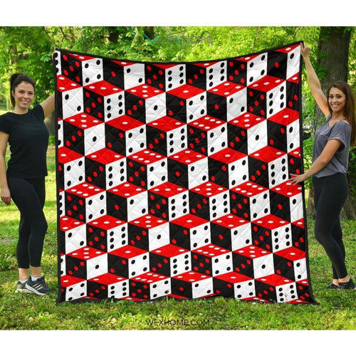 Dice Pattern Print Design 02 Premium Quilt
