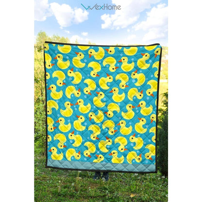 Duck Toy Pattern Print Design 04 Premium Quilt