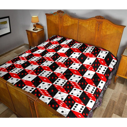 Dice Pattern Print Design 02 Premium Quilt