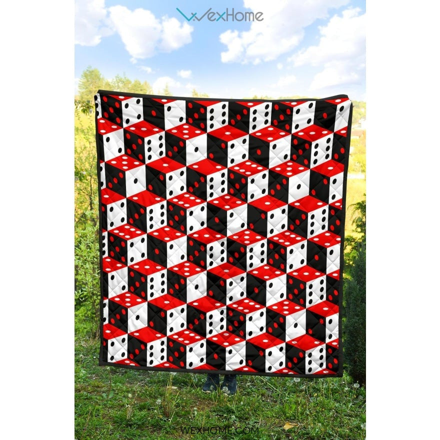 Dice Pattern Print Design 02 Premium Quilt