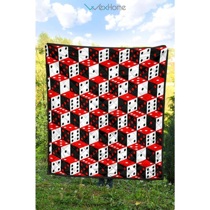 Dice Pattern Print Design 02 Premium Quilt
