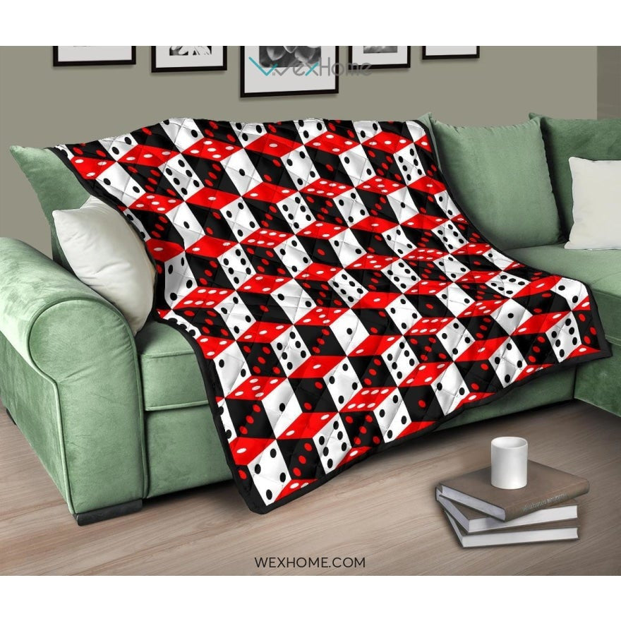 Dice Pattern Print Design 02 Premium Quilt