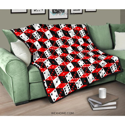 Dice Pattern Print Design 02 Premium Quilt