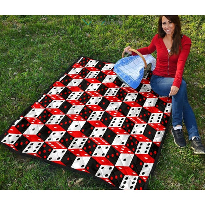 Dice Pattern Print Design 02 Premium Quilt