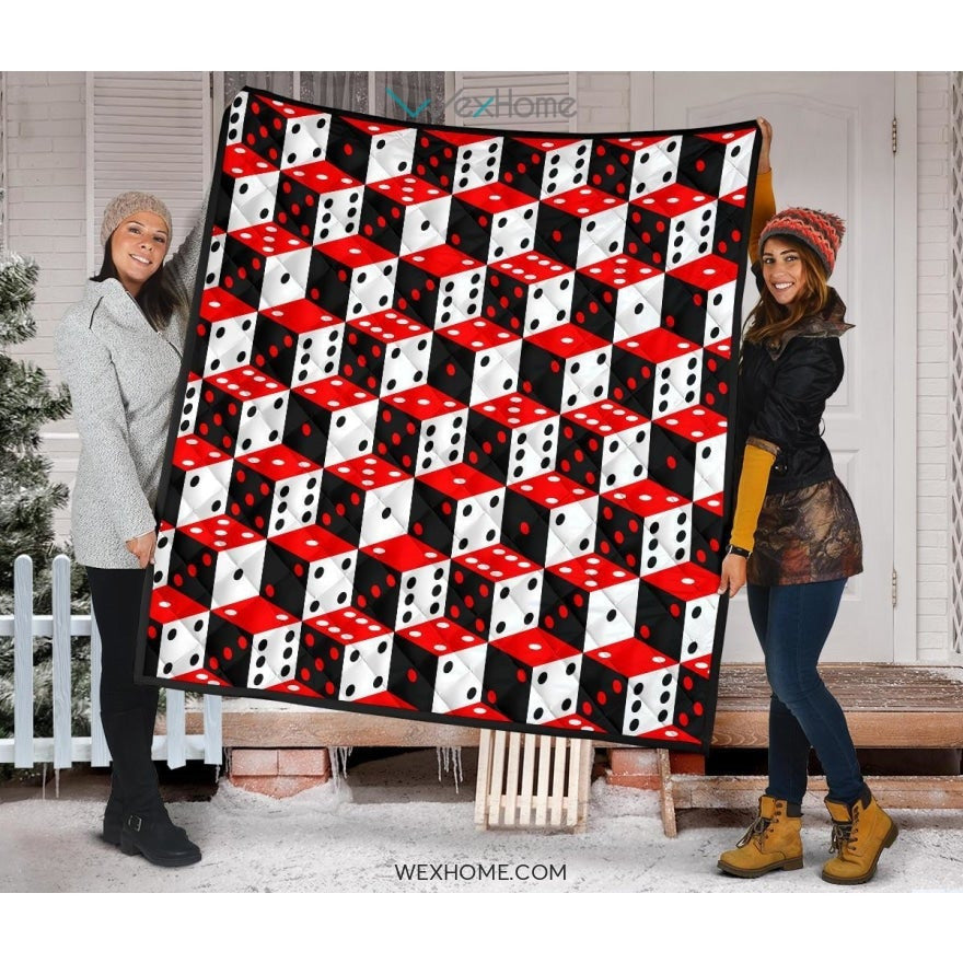 Dice Pattern Print Design 02 Premium Quilt