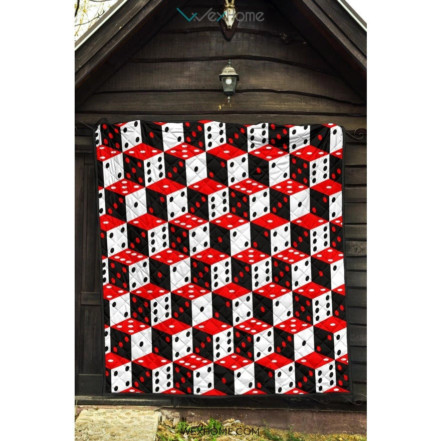 Dice Pattern Print Design 02 Premium Quilt