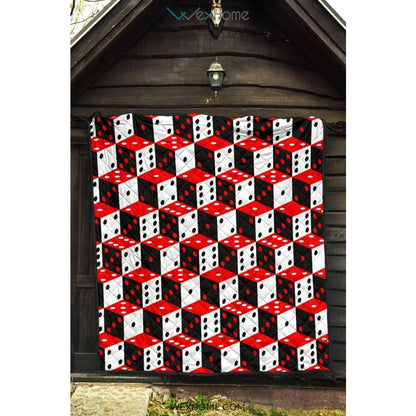 Dice Pattern Print Design 02 Premium Quilt