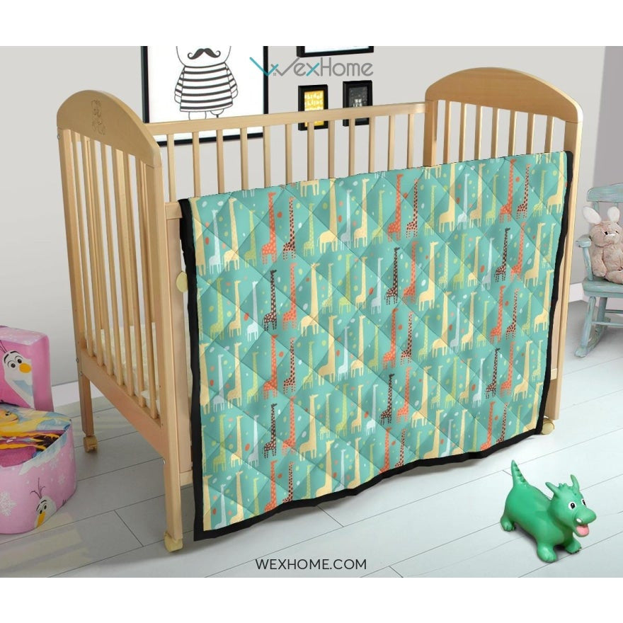 Giraffe Pattern Print Design 01 Premium Quilt