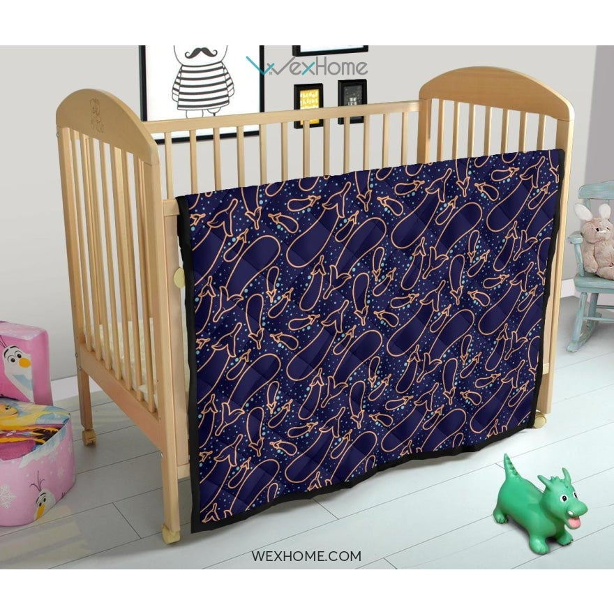 Eggplant Pattern Print Design 04 Premium Quilt