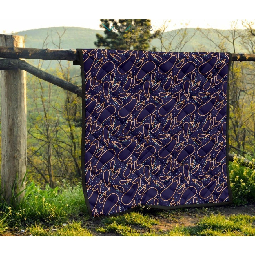 Eggplant Pattern Print Design 04 Premium Quilt