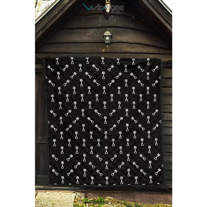 Engine Piston Black Theme Pattern Print Design 03 Premium Quilt