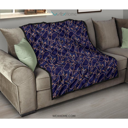 Eggplant Pattern Print Design 04 Premium Quilt