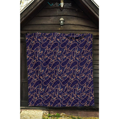 Eggplant Pattern Print Design 04 Premium Quilt