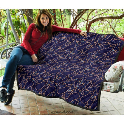 Eggplant Pattern Print Design 04 Premium Quilt