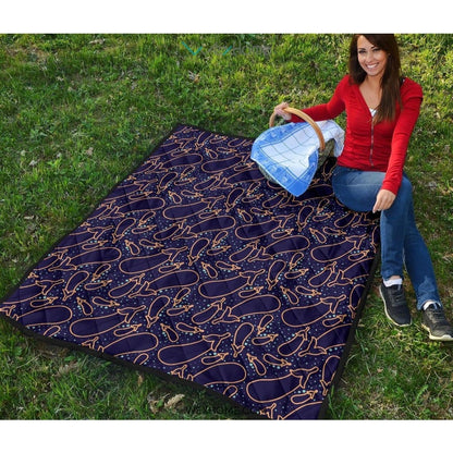 Eggplant Pattern Print Design 04 Premium Quilt