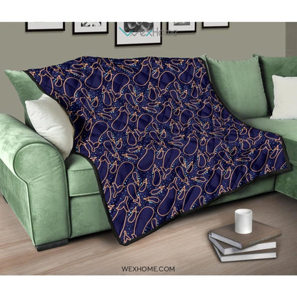 Eggplant Pattern Print Design 04 Premium Quilt