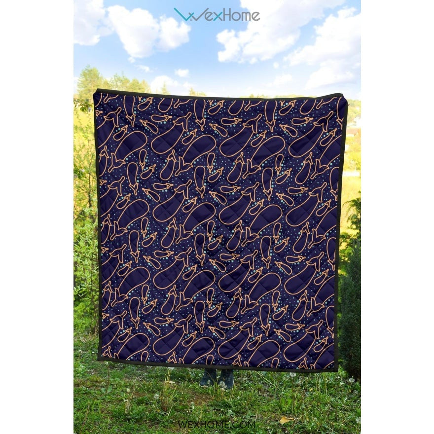 Eggplant Pattern Print Design 04 Premium Quilt