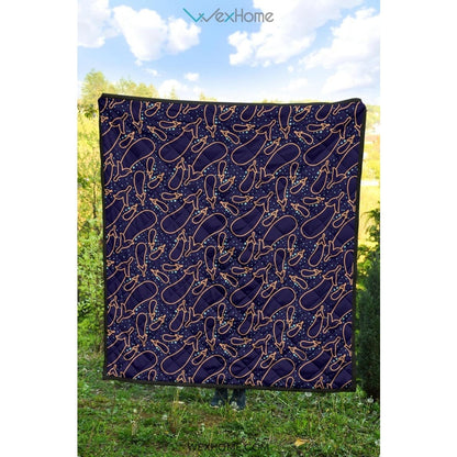 Eggplant Pattern Print Design 04 Premium Quilt
