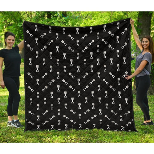 Engine Piston Black Theme Pattern Print Design 03 Premium Quilt