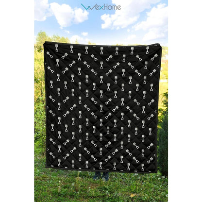 Engine Piston Black Theme Pattern Print Design 03 Premium Quilt
