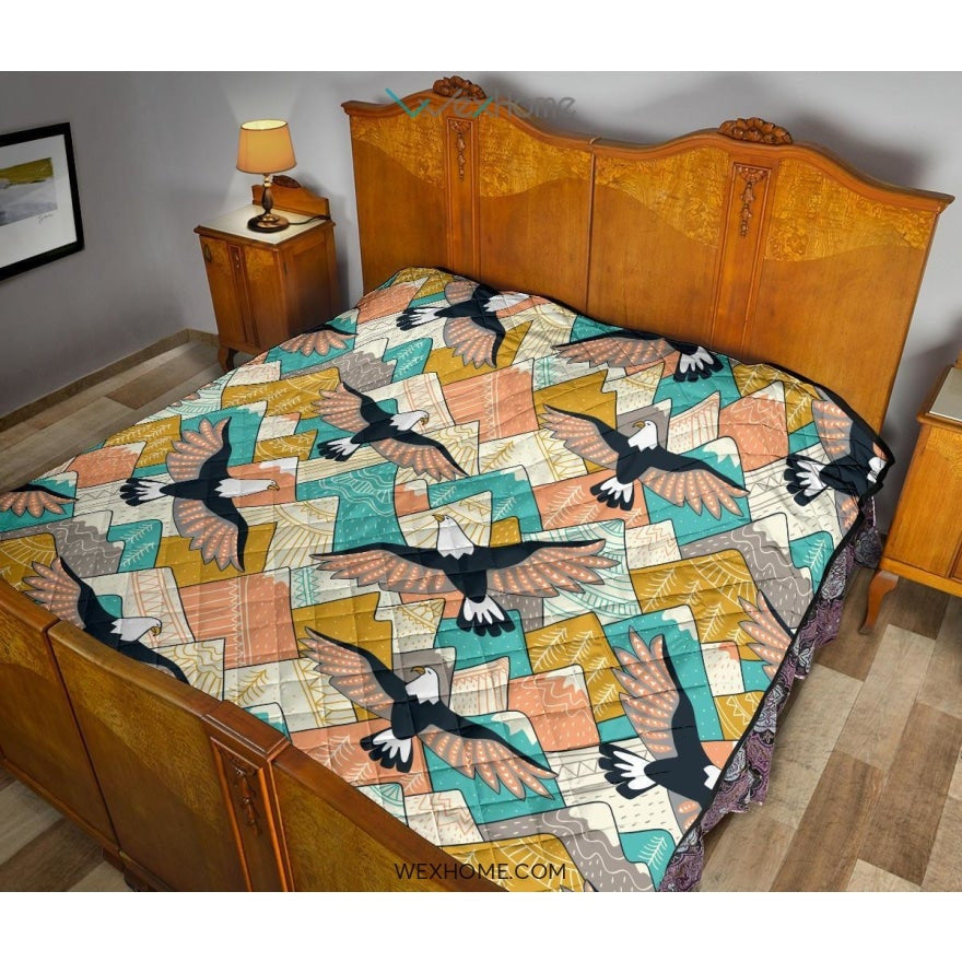 Eagle Pattern Print Design 02 Premium Quilt