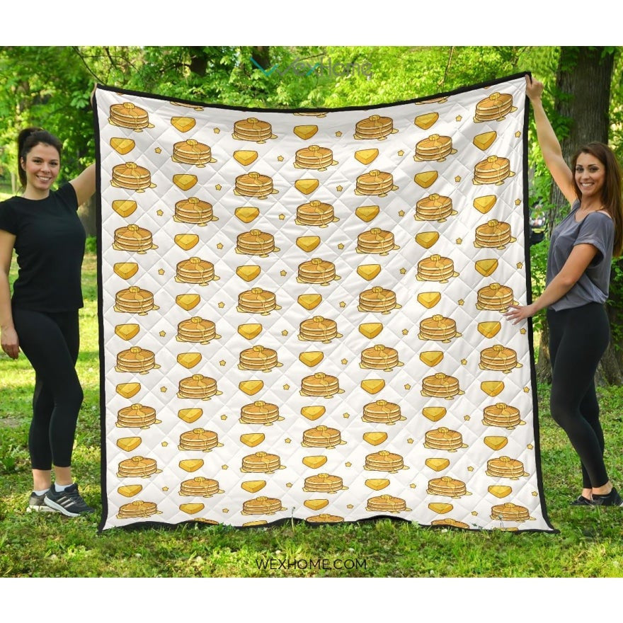 Pancake Pattern Print Design 03 Premium Quilt